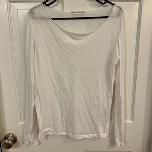 White Long Sleeved Tee by Stateside SZ Sm 100% Cotton Minimalist
